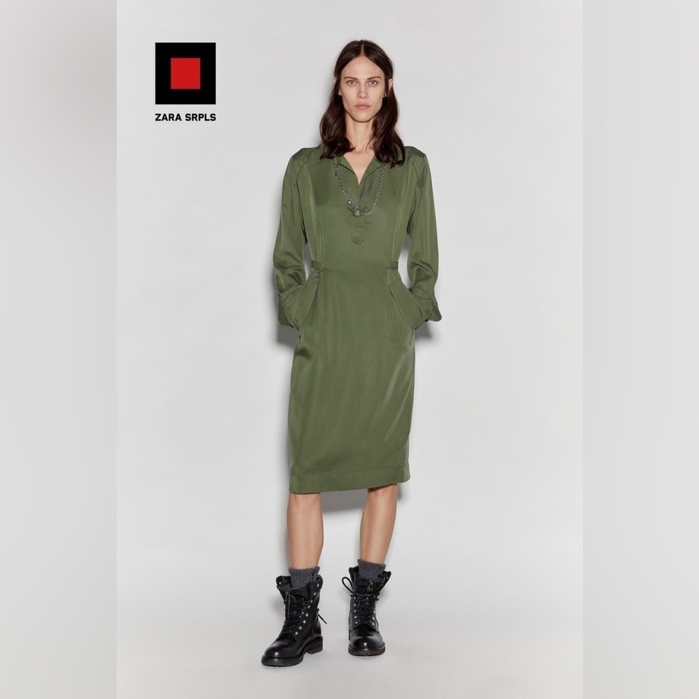 Zara SLPLS Military Inspired Shirt Dress